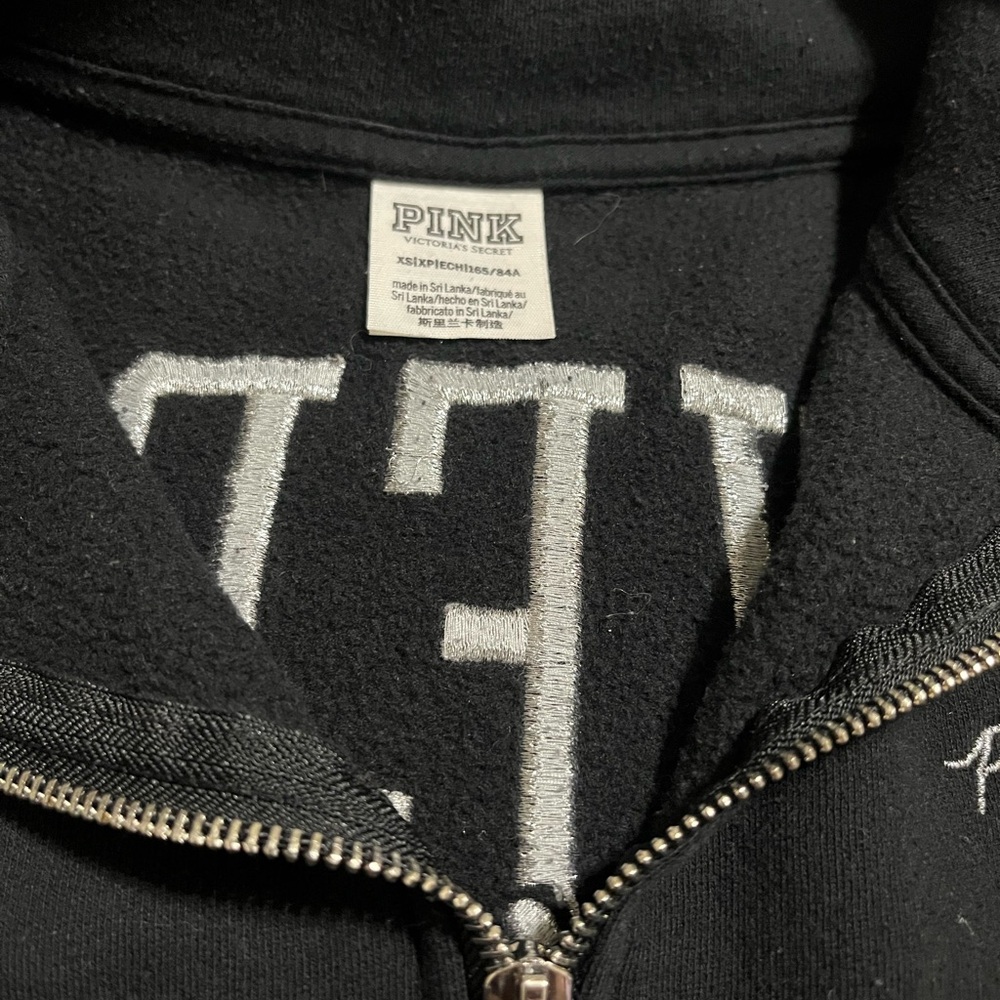 Black Half-Zip Sweater With Subtle Script Logo - image 2